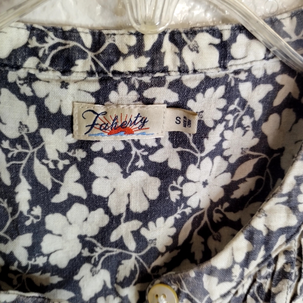 Faherty Isha Mini Linen Blend Dress Nusa Floral Sz S - Picture 6 of 10